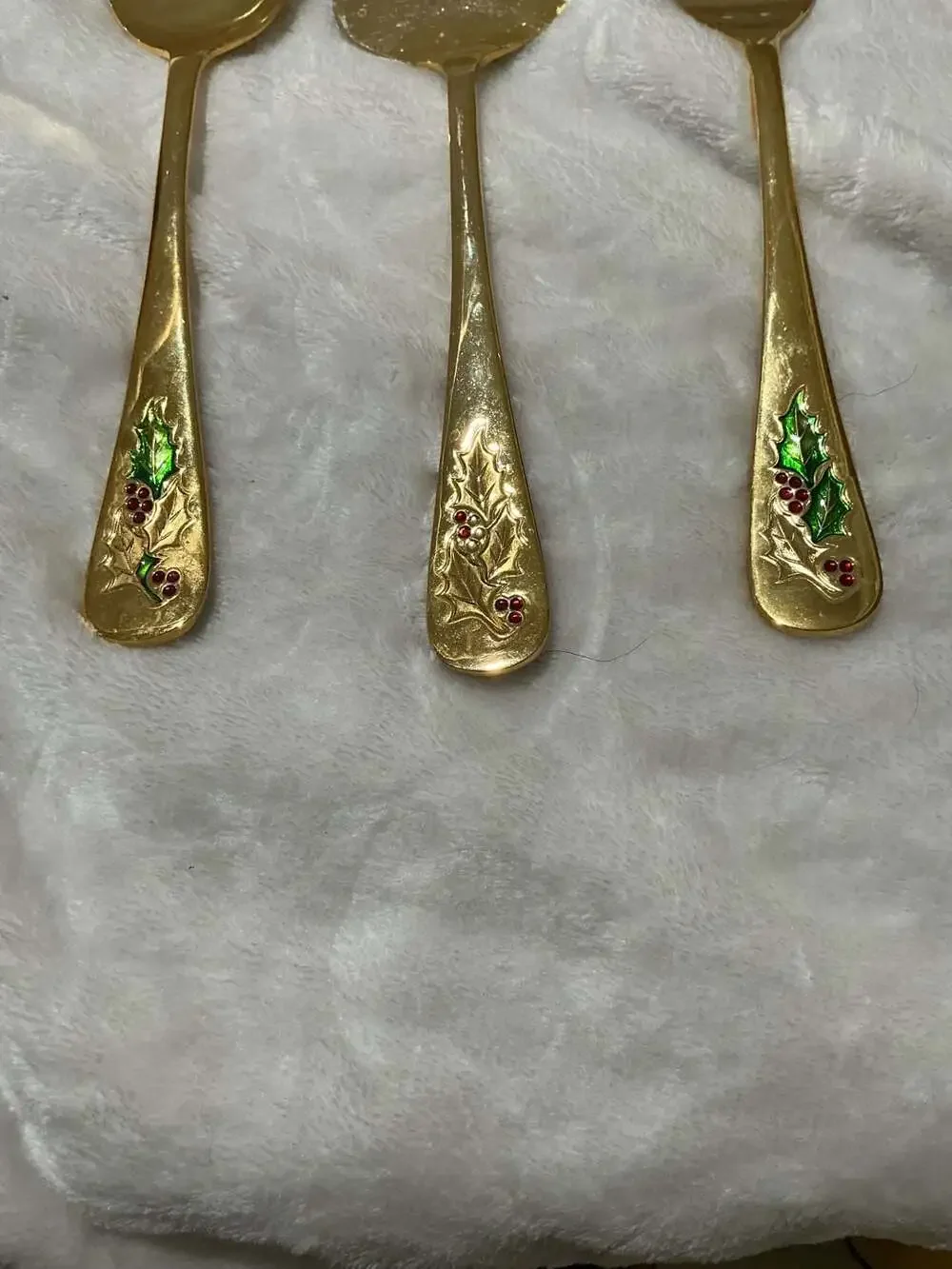 Retroneu Hollyday Gold Electroplate Holly 3-Piece Serving Set